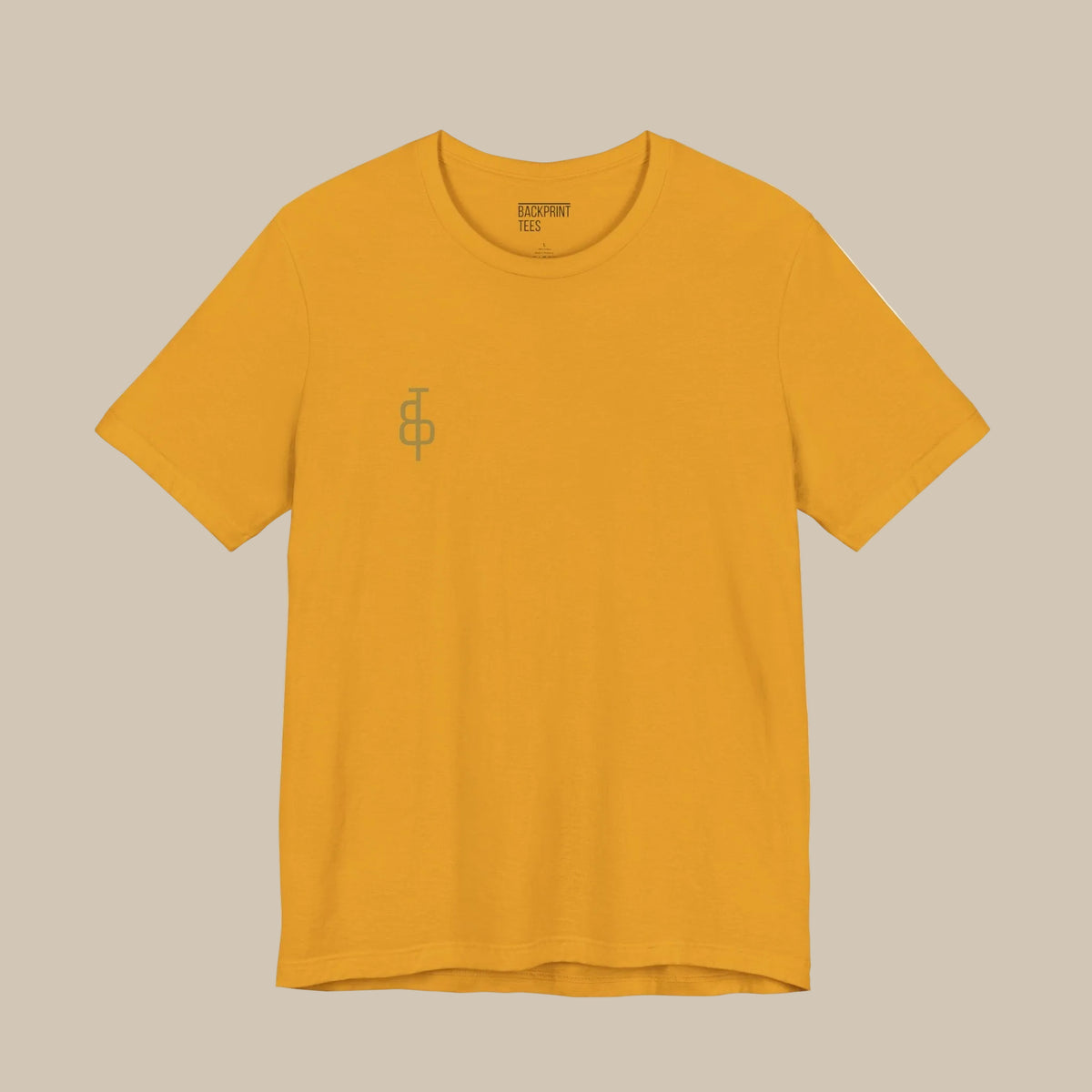 Yellow t-shirt with a rose design and text on the back against a yellow background
