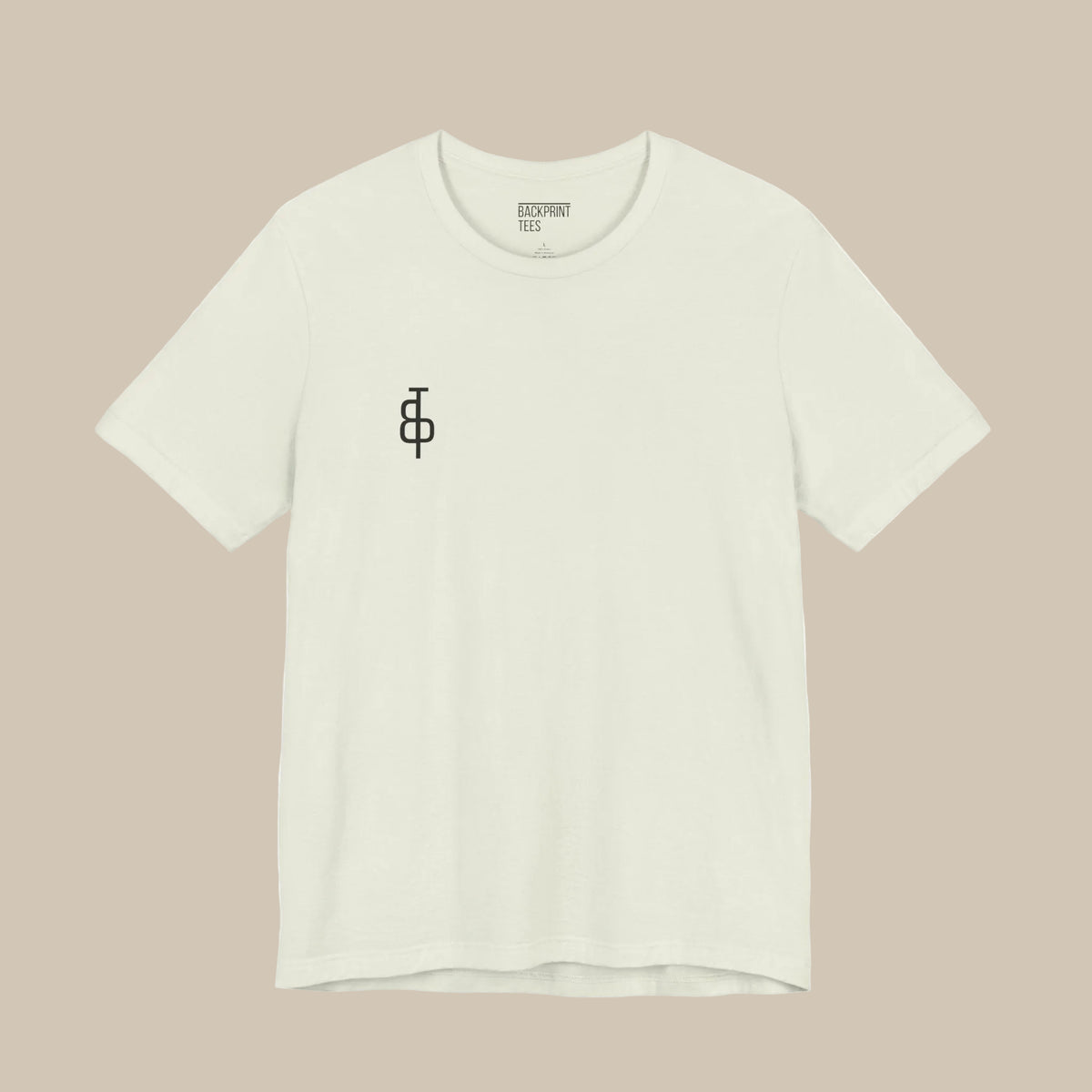 White gym t-shirt with motivational quote on the back against a white background