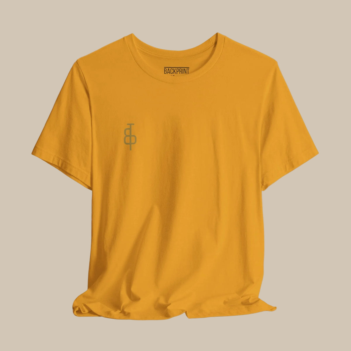 Yellow t-shirt with rose graphic design and text on a light yellow background